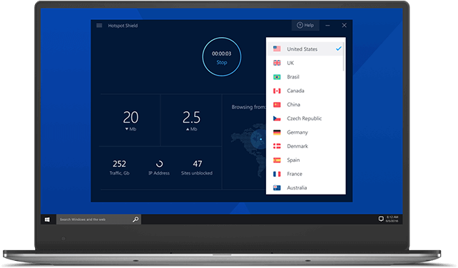 Hotspot Shield pour Windows