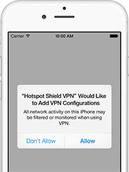 Allow Hotspot Shield to change your devices settings
